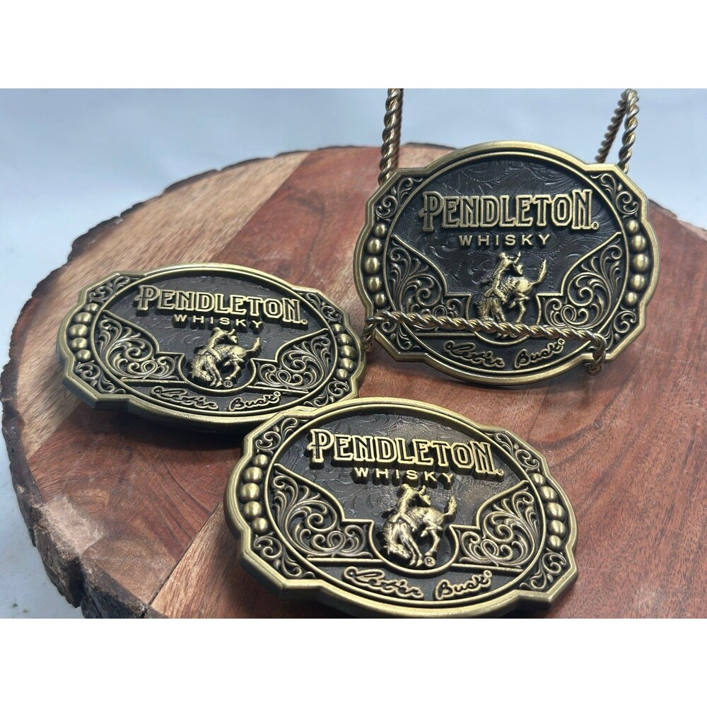 2024 Pendleton Whiskey Let'er Buck Rodeo Cowboy Montana Silversmiths Belt Buckle